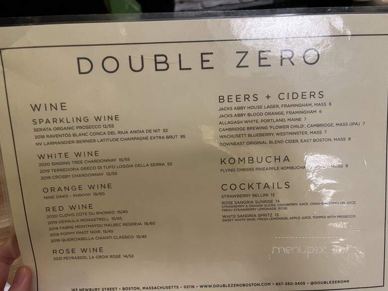 Double Zero - Boston, MA menu_pic