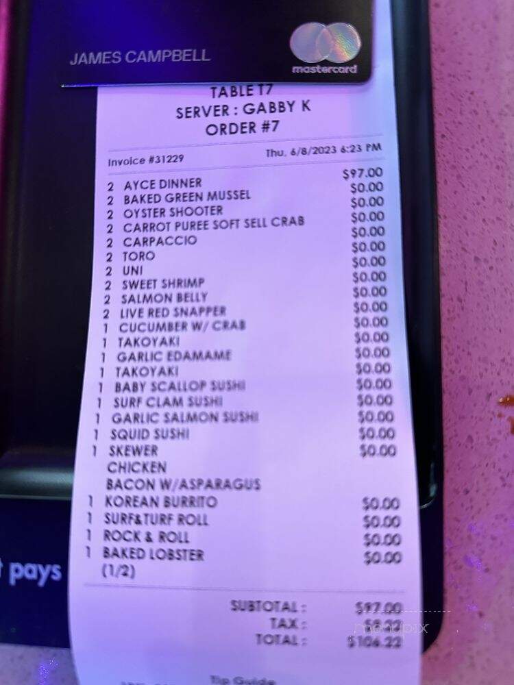 Hello Fish - Los Angeles, CA menu_pic