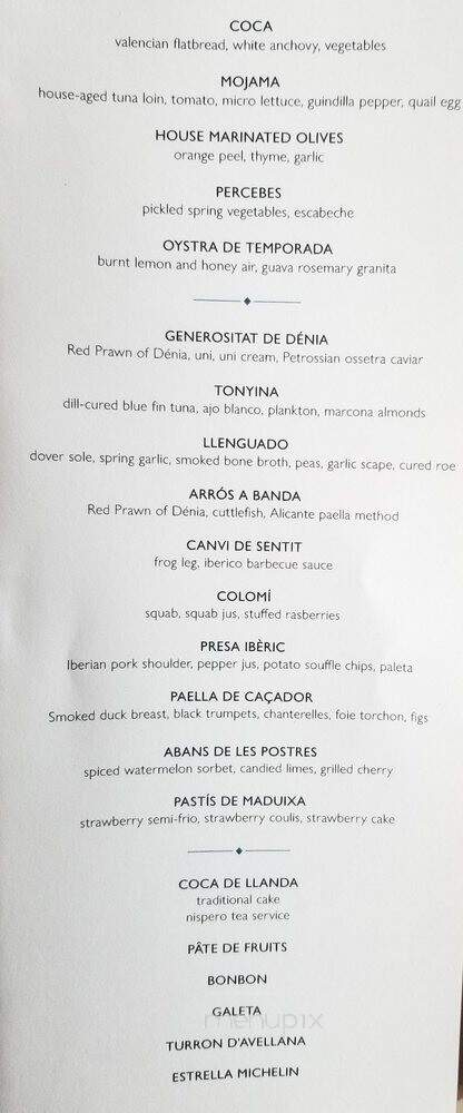 Xiquet by Danny Lledo - Washington, DC menu_pic