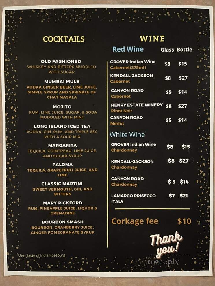 Real Taste Of India - Roseburg, OR menu_pic