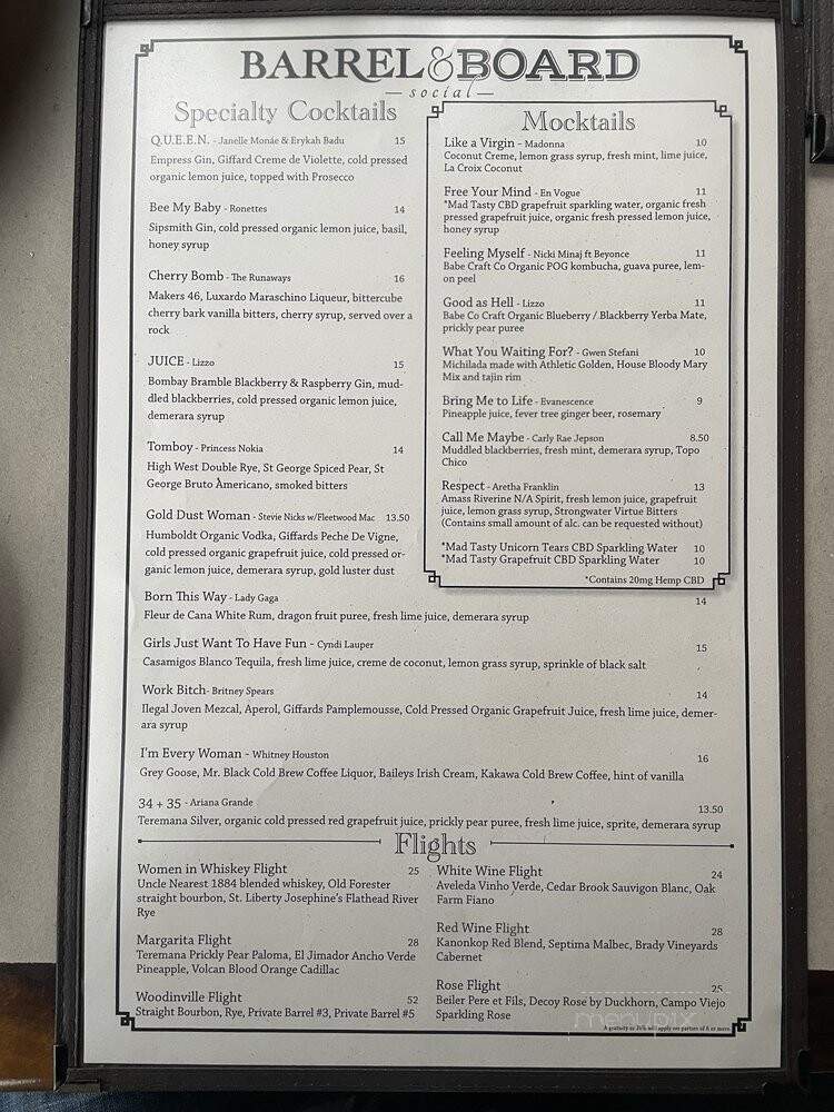 Barrel & Board - San Diego, CA menu_pic