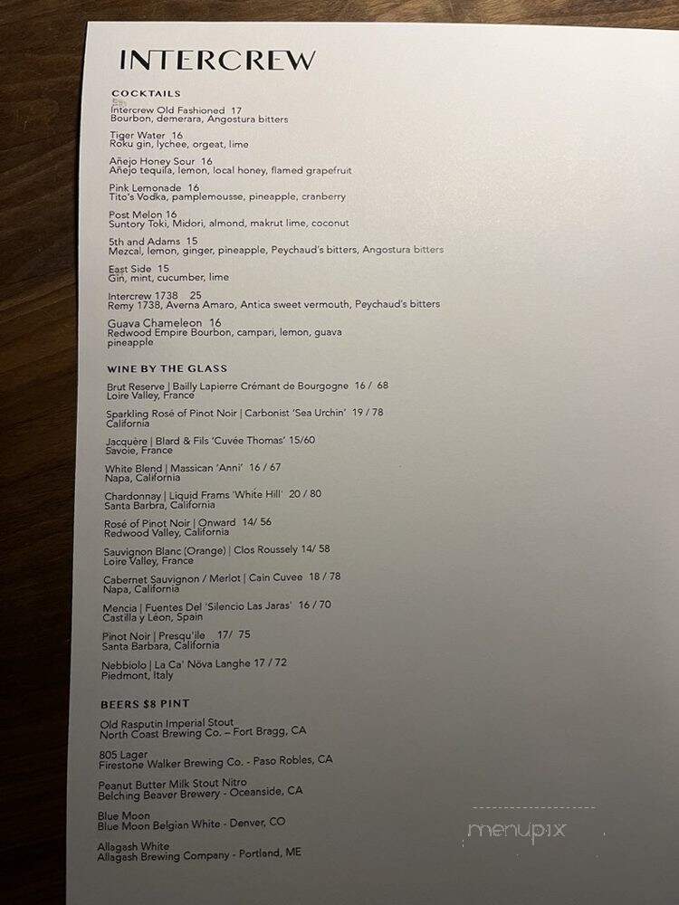 Intercrew - Los Angeles, CA menu_pic