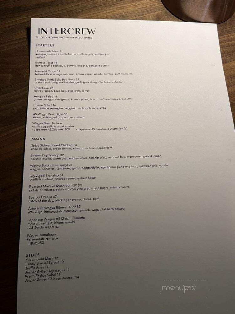 Intercrew - Los Angeles, CA menu_pic