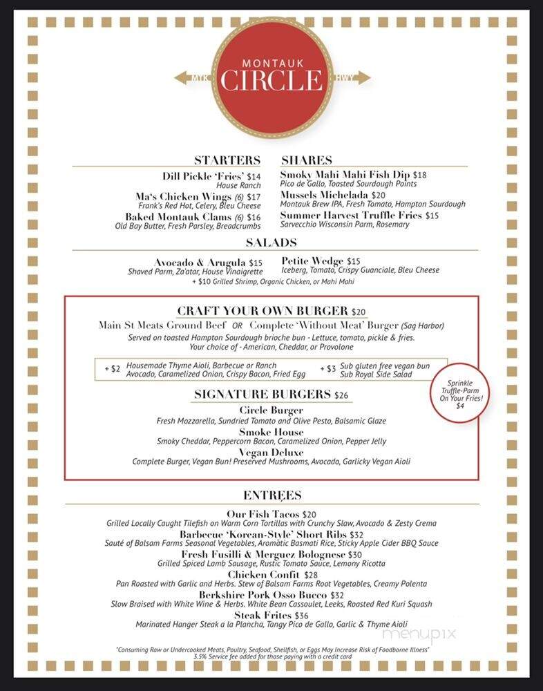 Montauk Circle - Montauk, NY menu_pic