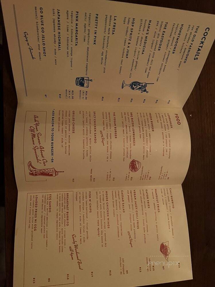 Lowboy - Los Angeles, CA menu_pic