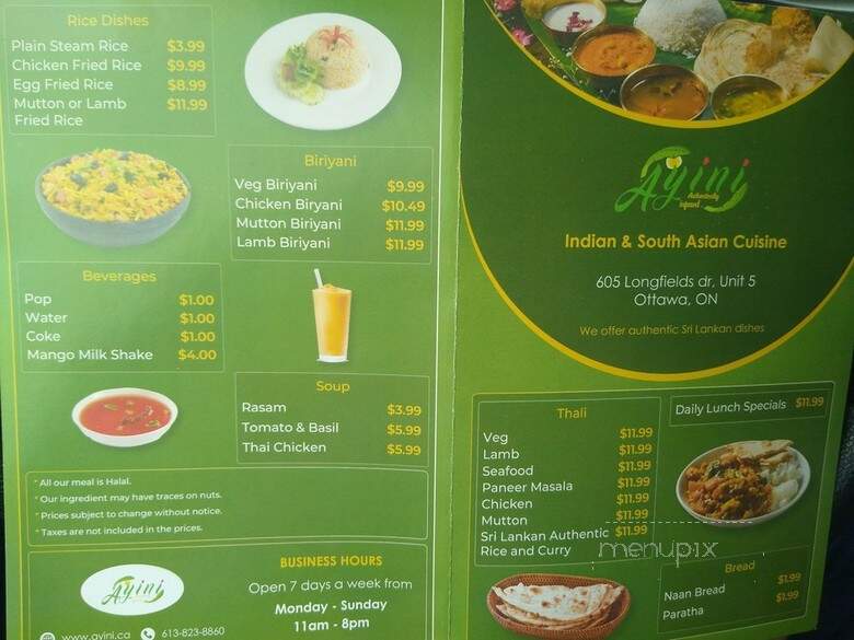 Ayini - Ottawa, ON menu_pic