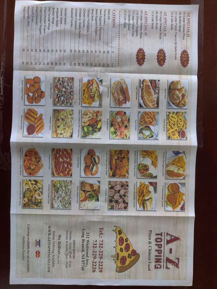 AZ Topping - Long Branch, NJ menu_pic