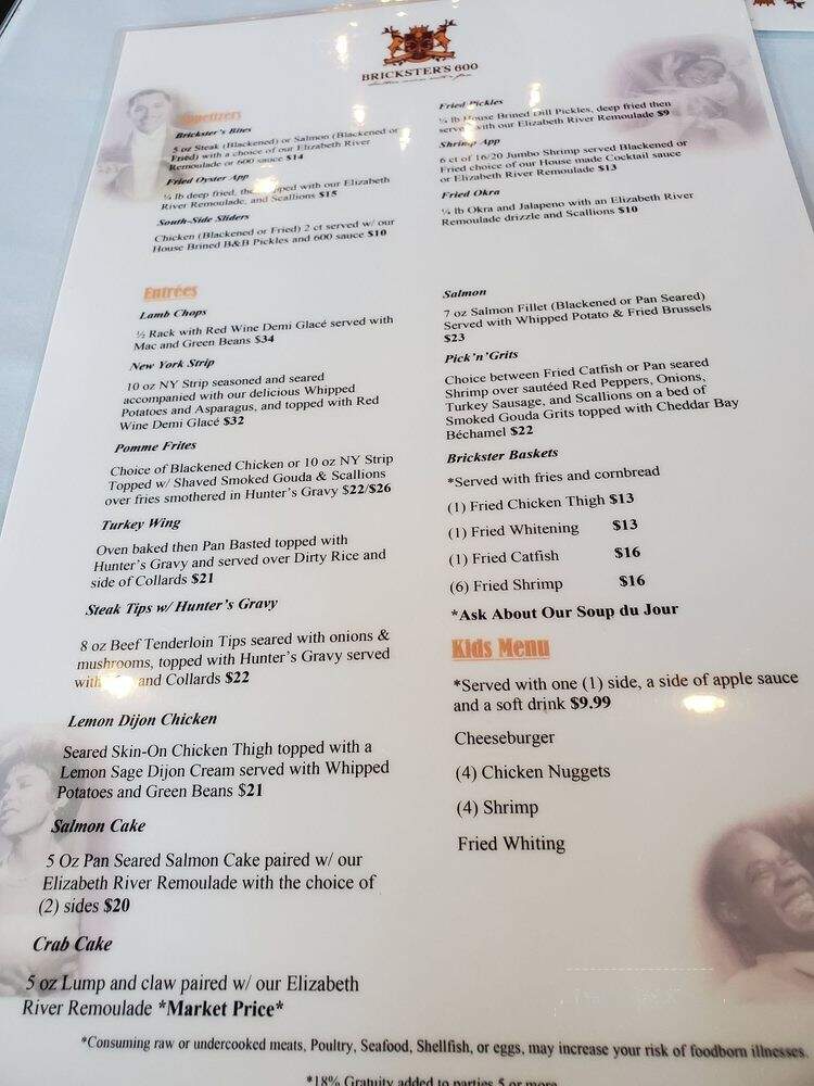 Brickster's 600 - Norfolk, VA menu_pic
