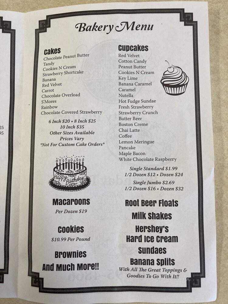 B's Sweet Treats & Cafe - Clifton Township, PA menu_pic