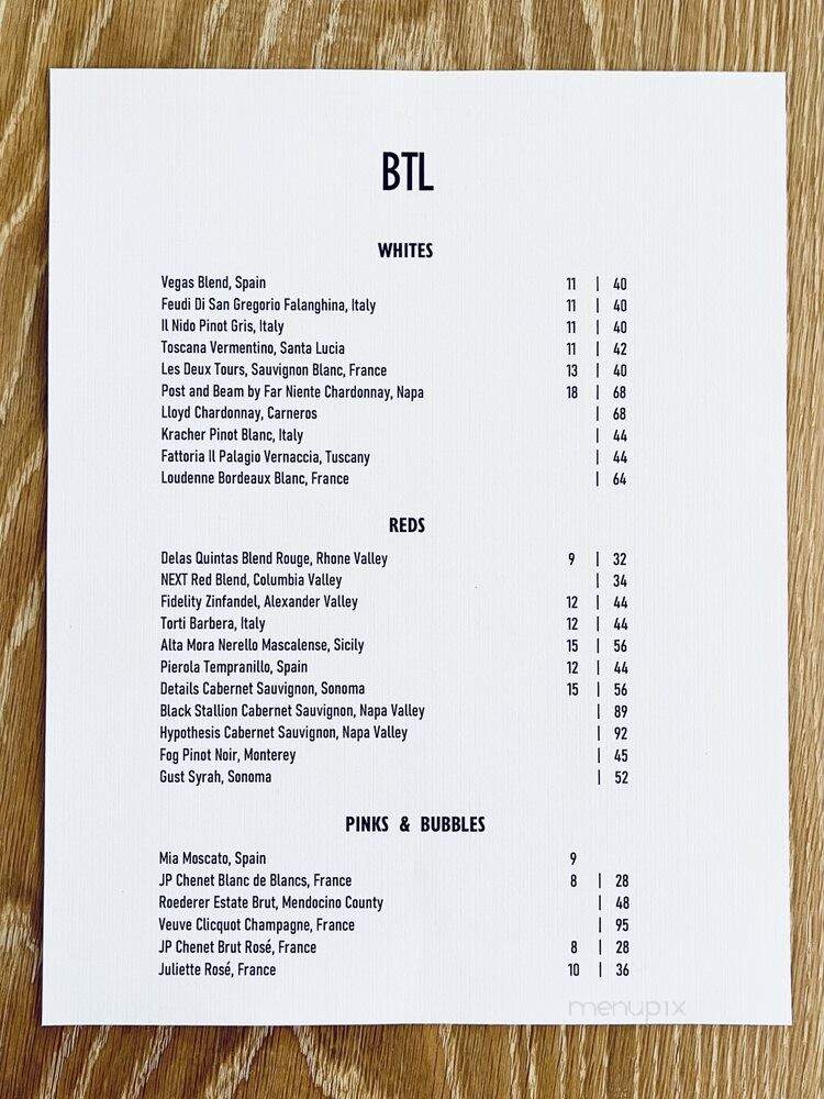 BTL Wine Bar - Newport Beach, CA menu_pic