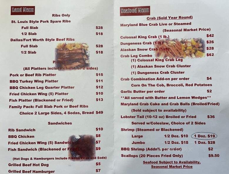 By Land Or Sea - Glassboro, NJ menu_pic