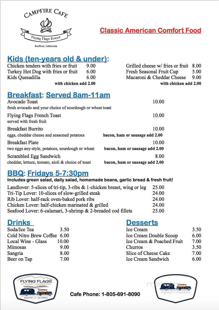 Campfire Cafe - Buellton, CA menu_pic