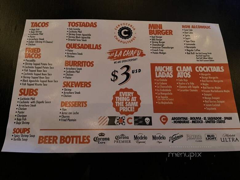 Cerveceria Chapultepec - McAllen, TX menu_pic