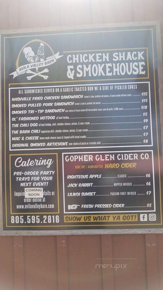 Chicken Shack & Smokehouse - San Luis Obispo, CA menu_pic