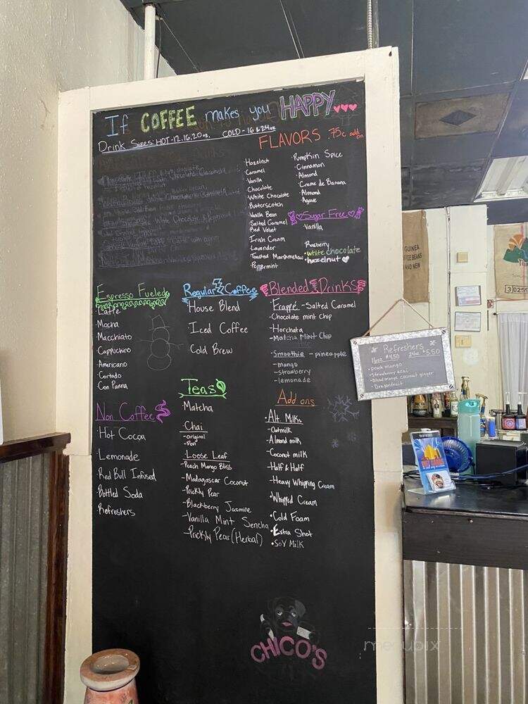 Chico's Coffee Shack - San Antonio, TX menu_pic
