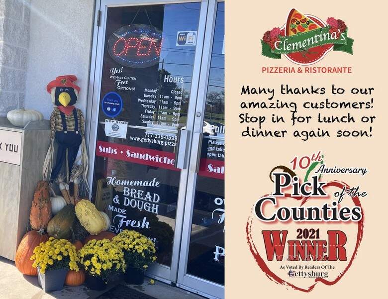 Clementina's Pizzeria & Ristorante - Gettysburg, PA menu_pic