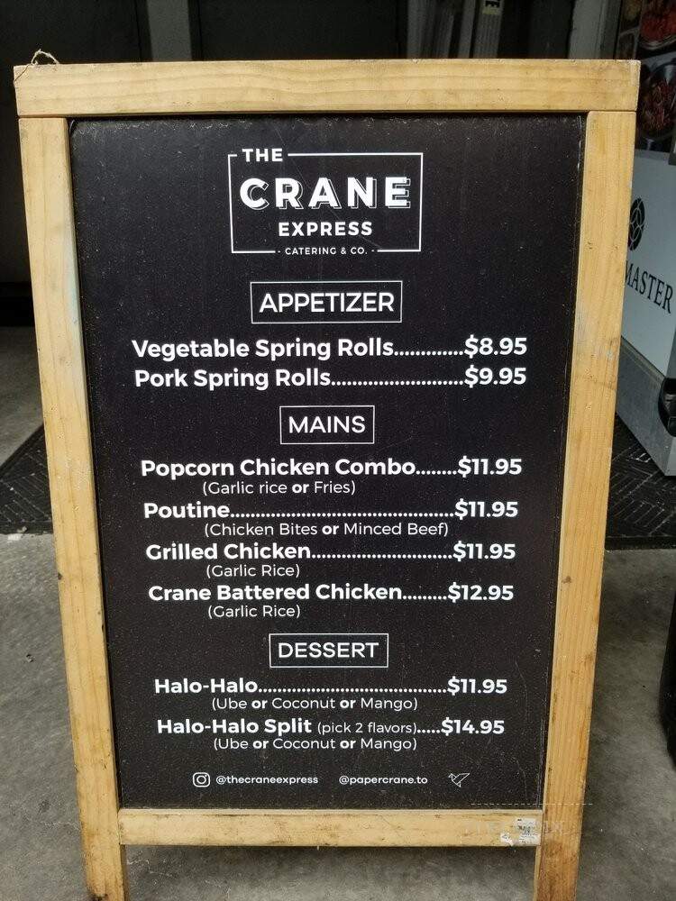 Crane Express - Toronto, ON menu_pic