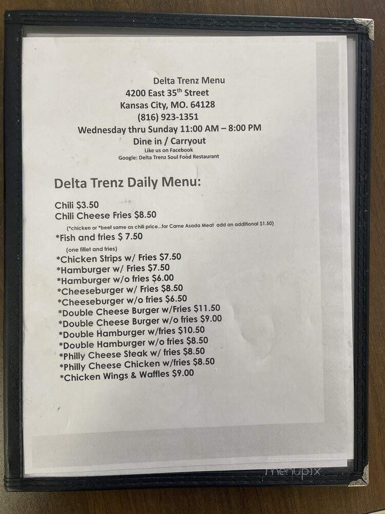 Delta Trenz - Kansas City, MO menu_pic