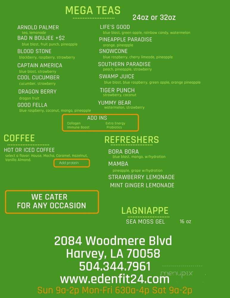 Eden Nutrition - Harvey, LA menu_pic