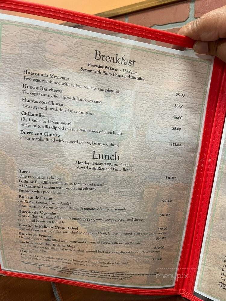 El Nopal Mexican Restaurant - Hartford, CT menu_pic
