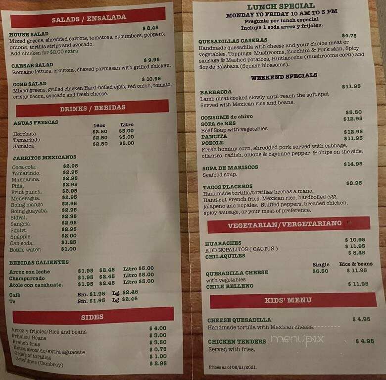 El Rincon Dorado - Bridgeport, CT menu_pic