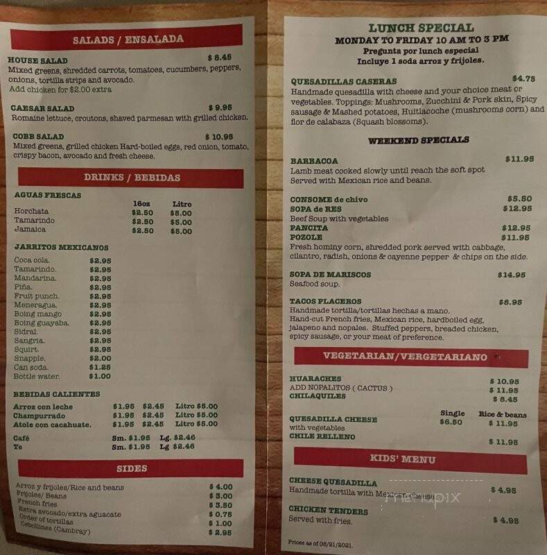 El Rincon Dorado - Bridgeport, CT menu_pic