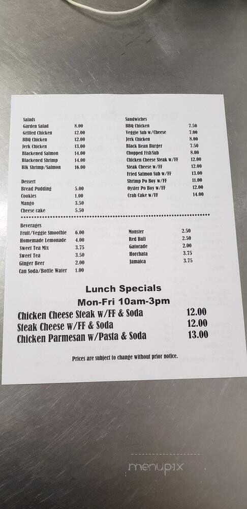 Garcia's Carry Out Fish Chicken and More - District Heights, MD menu_pic