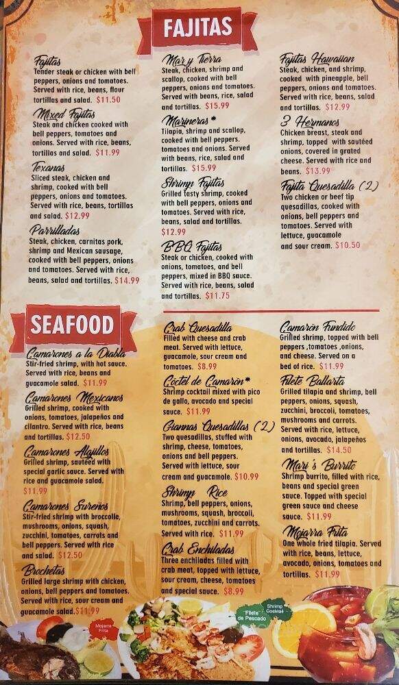 Giana's Mexican Grill - Athens, GA menu_pic