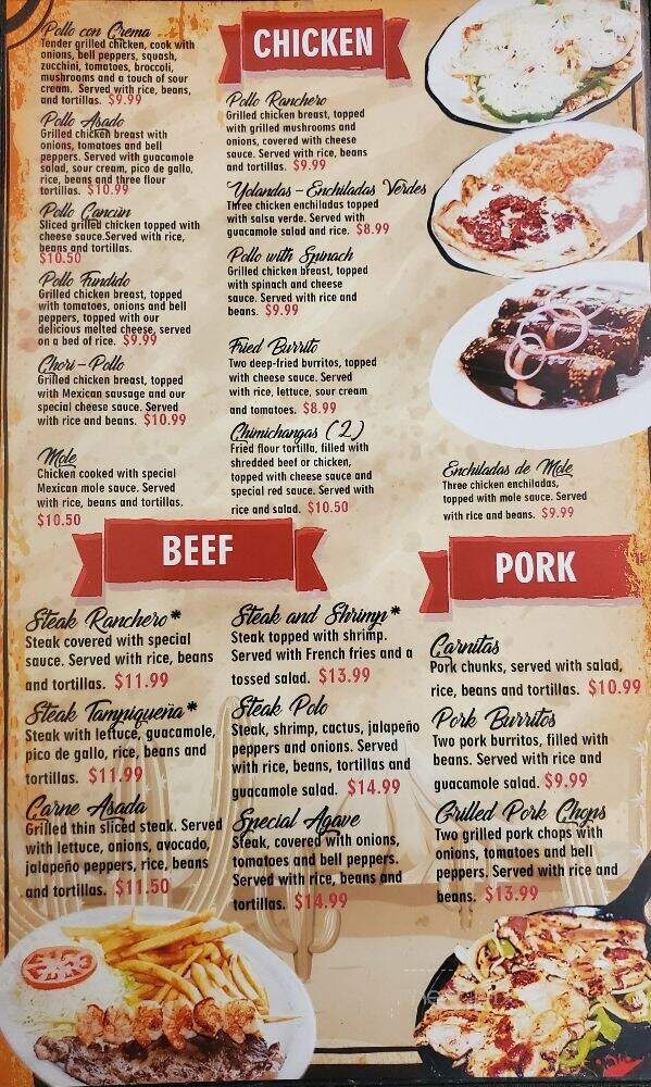 Giana's Mexican Grill - Athens, GA menu_pic