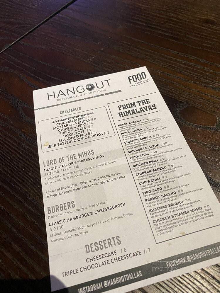 Hangout Restaurant and Sports Club - Irving, TX