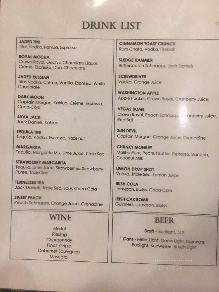 Jaded Java - East Moline, IL menu_pic