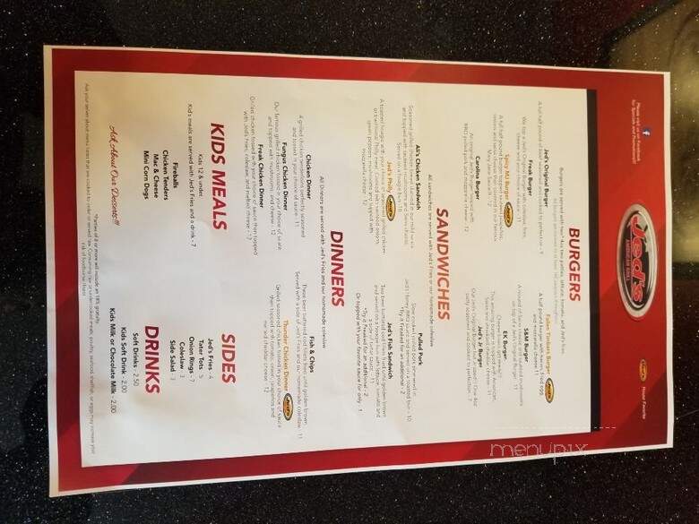 Jed's Fallen Timbers - Maumee, OH menu_pic
