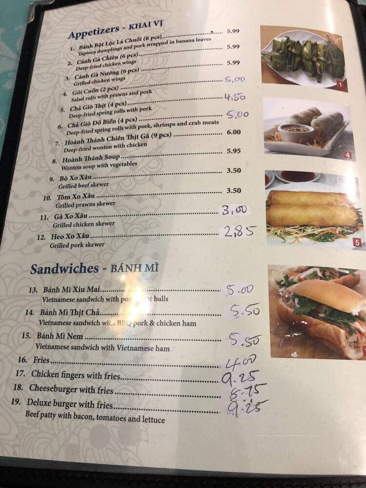 Jessica's Restaurant Vietnamese Cusine - Prince Rupert, BC menu_pic