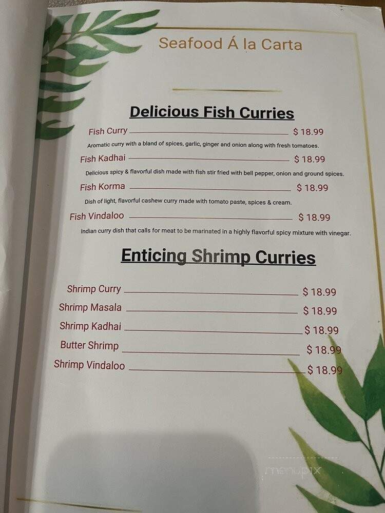 King Indian Restaurant - Fresno, CA menu_pic