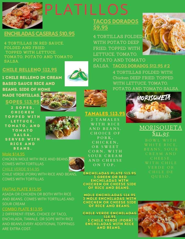 La Cocina De Arianas - Morro Bay, CA menu_pic
