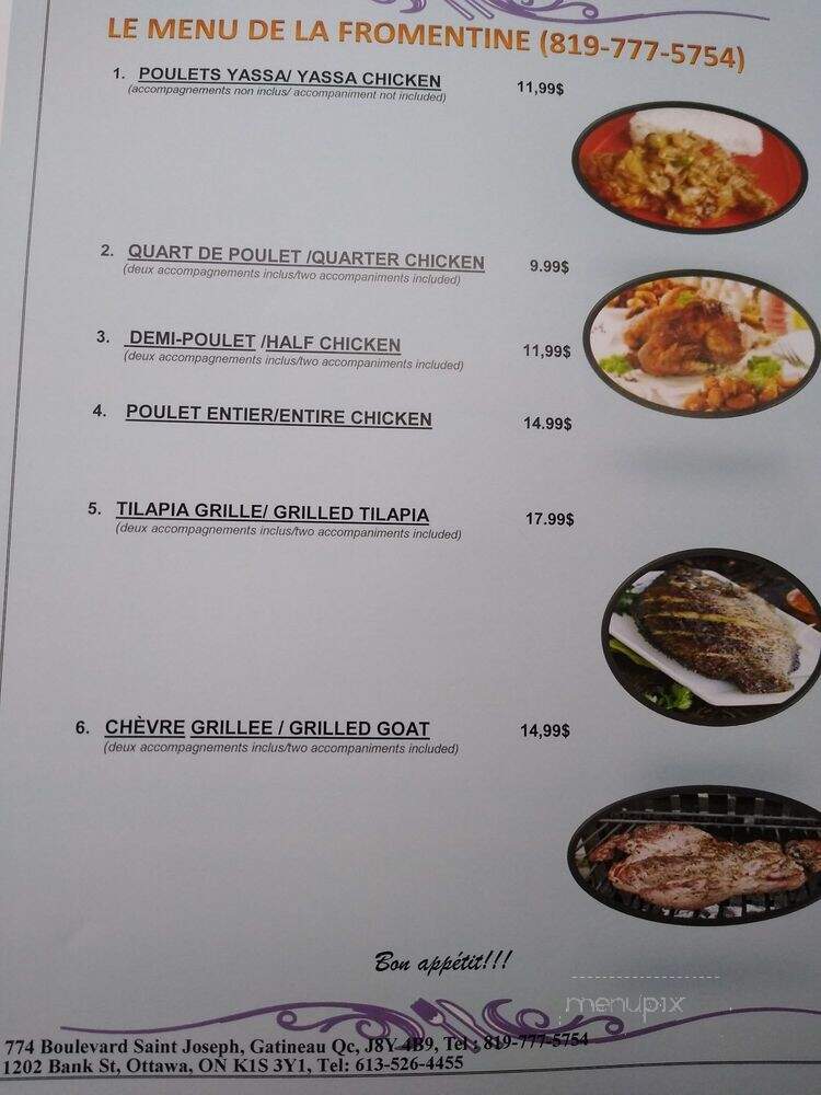 La Fromentine - Ottawa, ON menu_pic