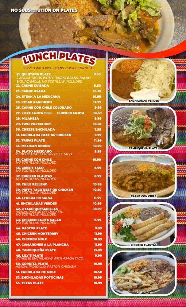 La Quintana - San Antonio, TX menu_pic