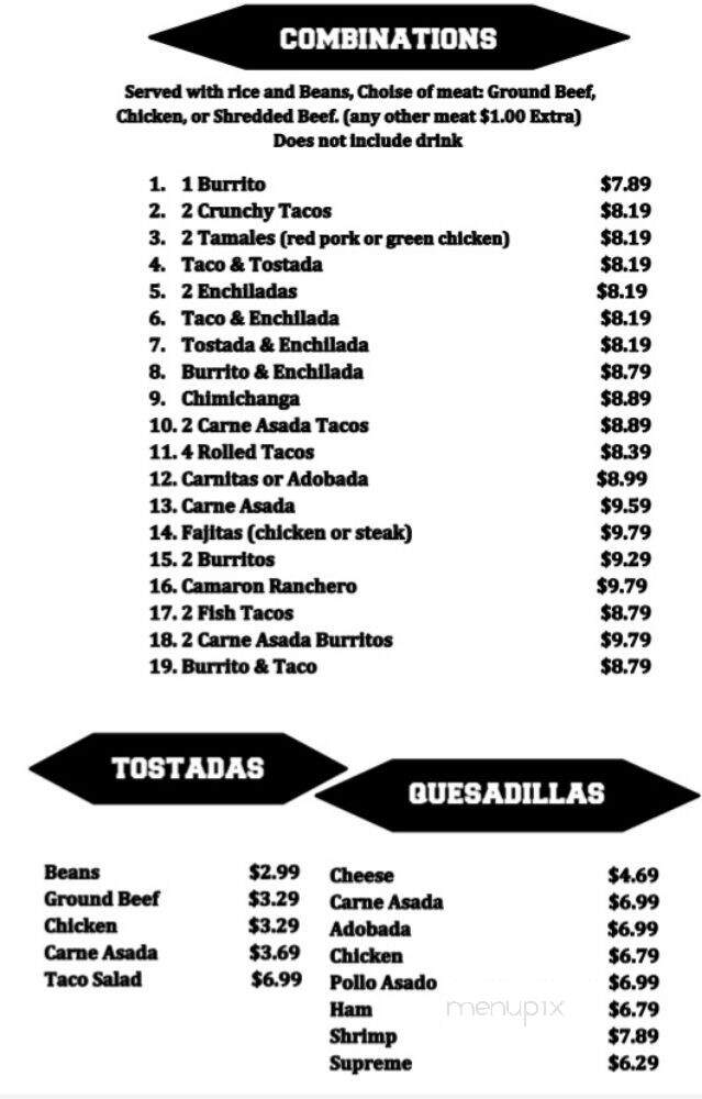 La Zacatecana - Wichita, KS menu_pic
