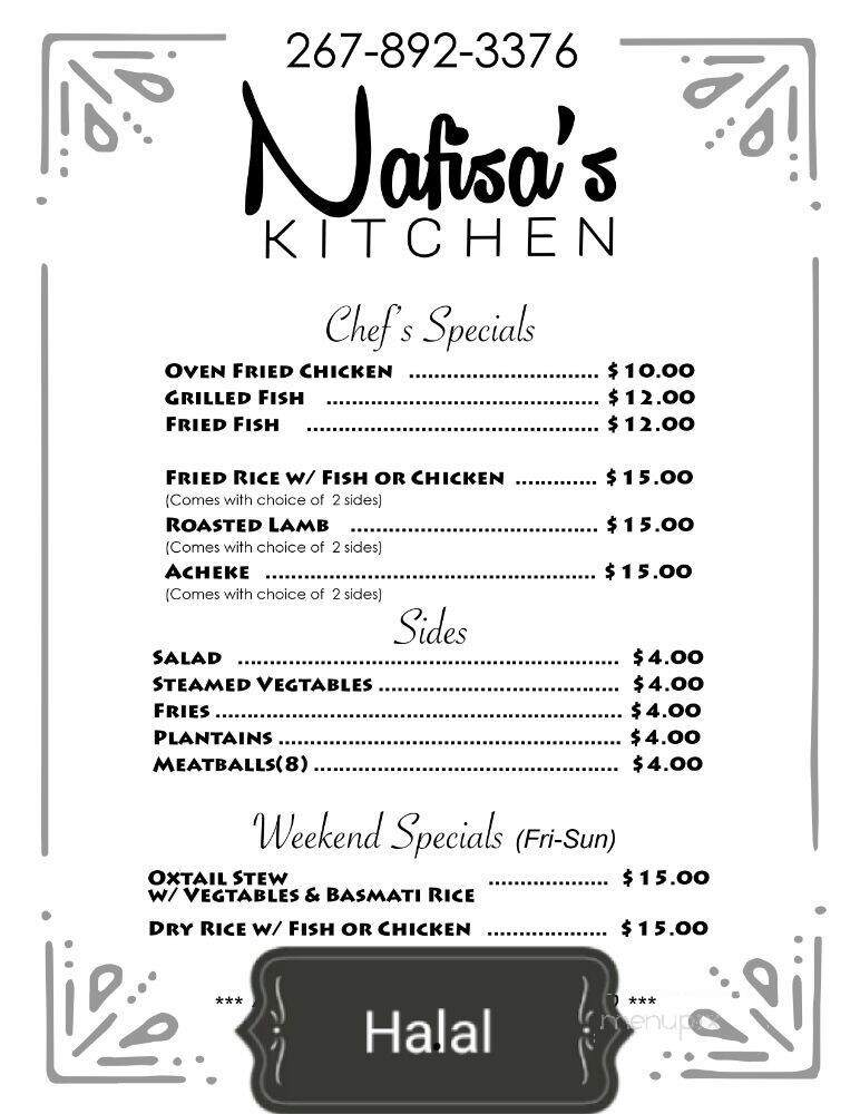Nafisa's Kitchen - Philadelphia, PA menu_pic
