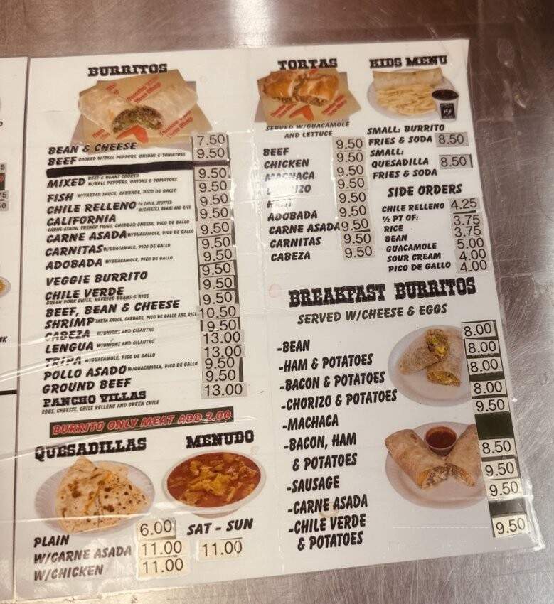Pancho Villa Taco Shop - Bullhead City, AZ menu_pic