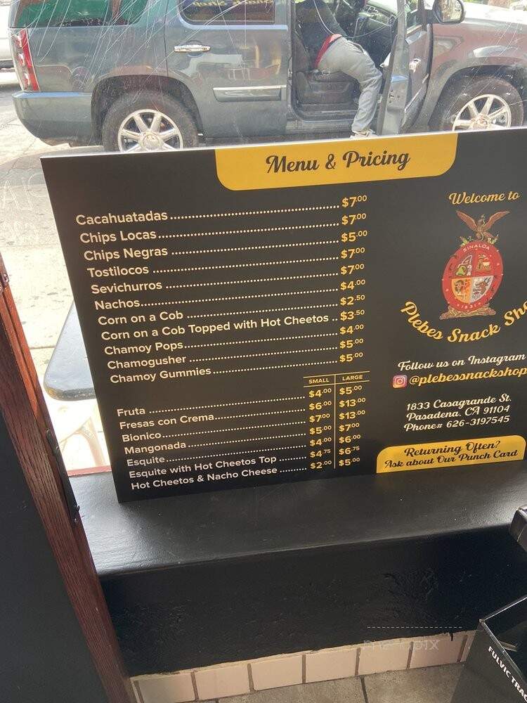 Plebes Snack Shop - Pasadena, CA menu_pic