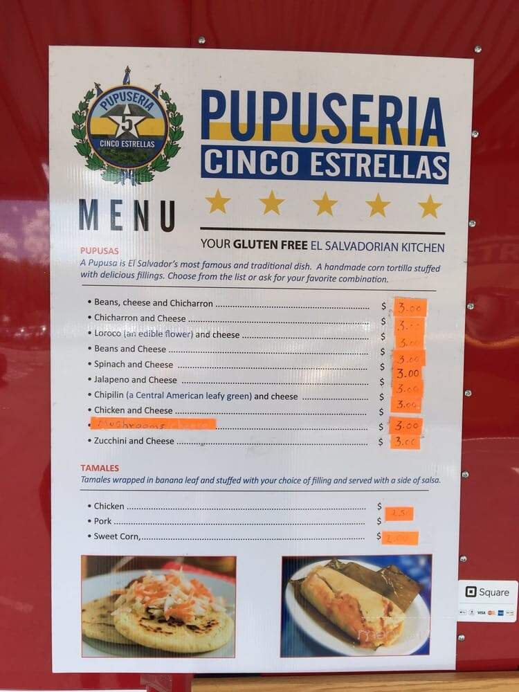 Pupuseria 5 Estrellas - Portland, OR menu_pic