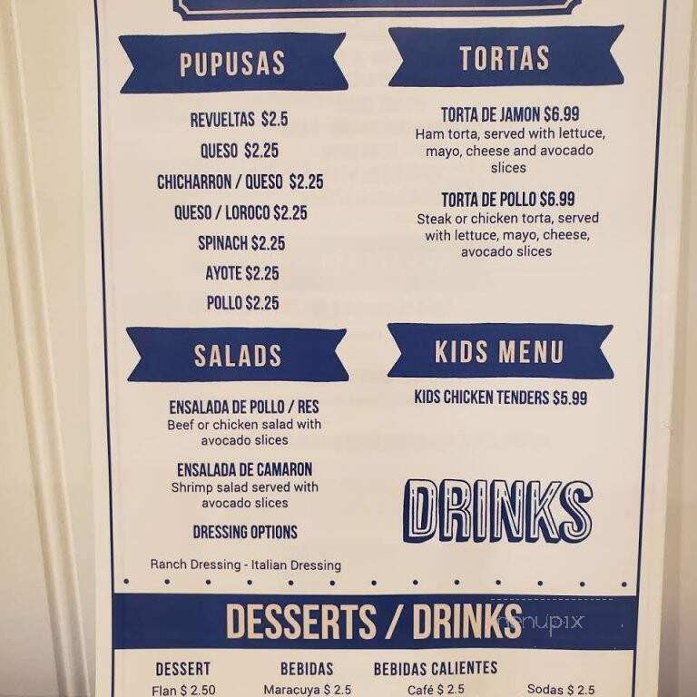 Pupuseria and Restaurant Al Sazon de Mi Tierra - Worcester, MA menu_pic