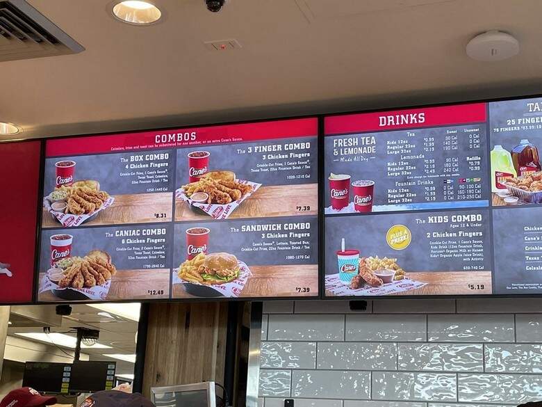Raising Cane's Chicken Fingers - Glendale, AZ menu_pic