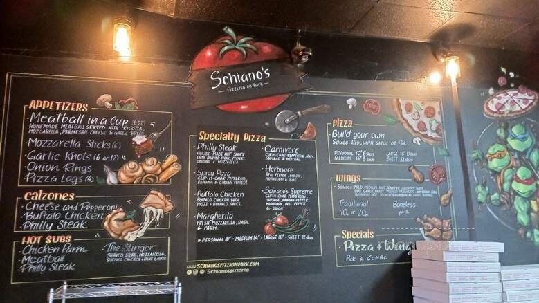 Schiano's Pizzeria - Rochester, NY menu_pic