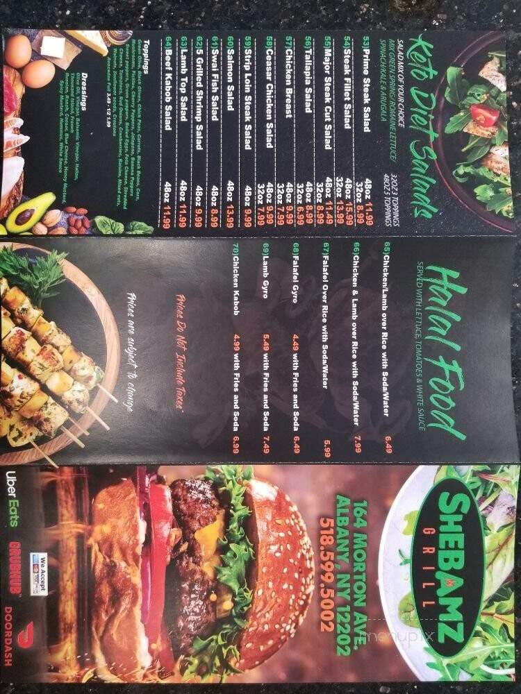 Shebamz Grill - Albany, NY menu_pic