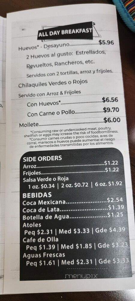 Tamales Dona Tere - Houston, TX menu_pic