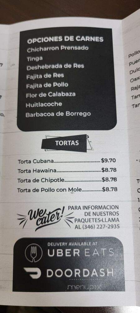 Tamales Dona Tere - Houston, TX menu_pic