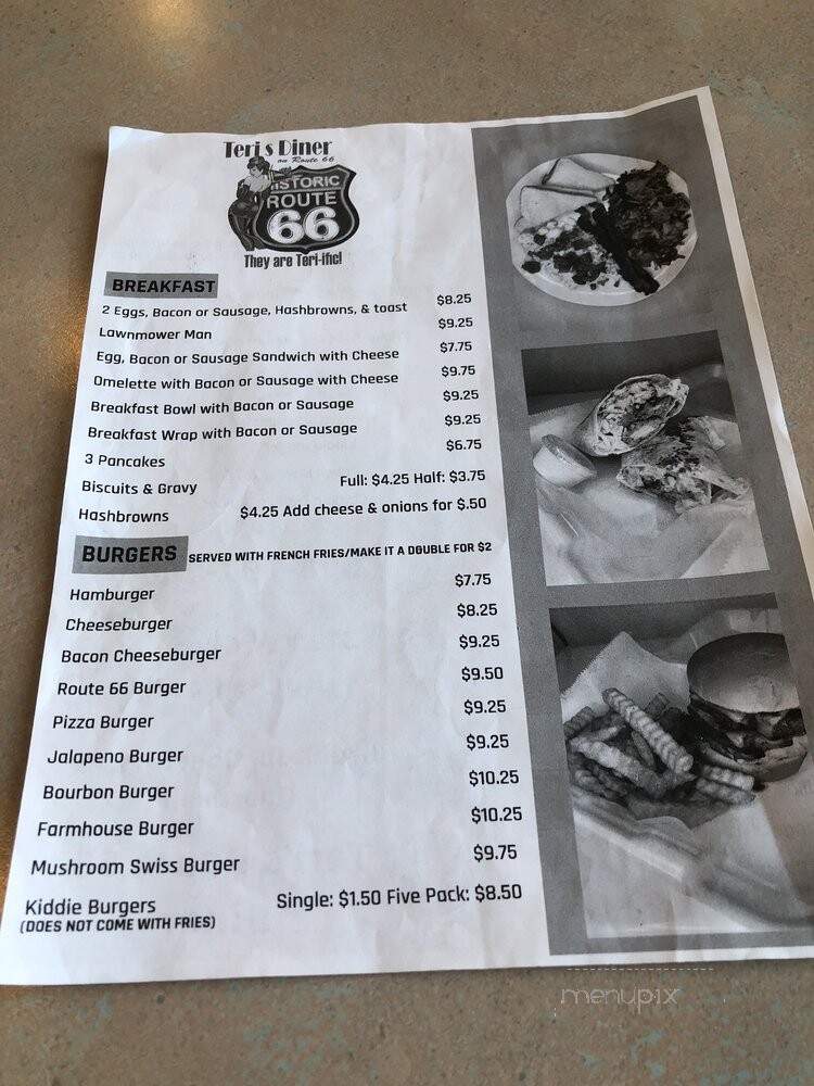 Teri's Route 66 Diner - Granite City, IL menu_pic