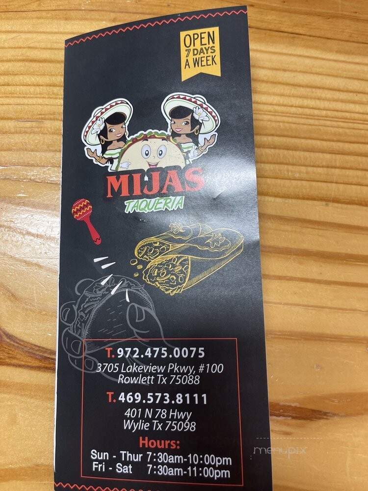 Texas Taco Co - Lavon, TX menu_pic